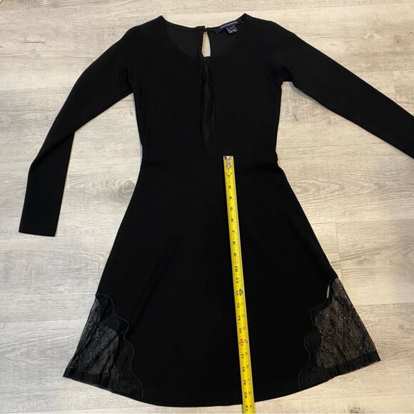 French Connection Little Black Dress with Peekaboo Lace Detail Size 4 - Picture 12 of 16